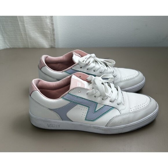 Vans Lowland ComfyCush Sneakers Women 11 Mens 9.5 White Rose Lace-Up Shoe 721356 - Picture 1 of 14